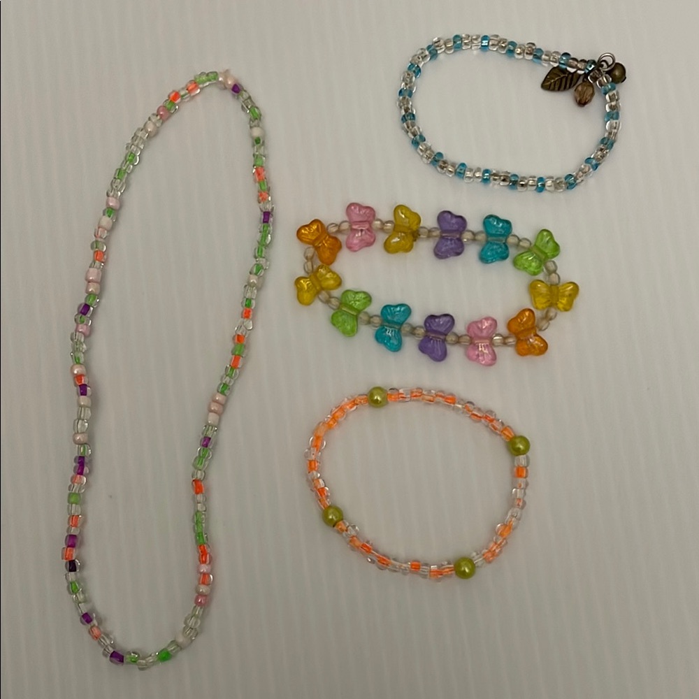 Colorful Beaded Kids Jewelry Set